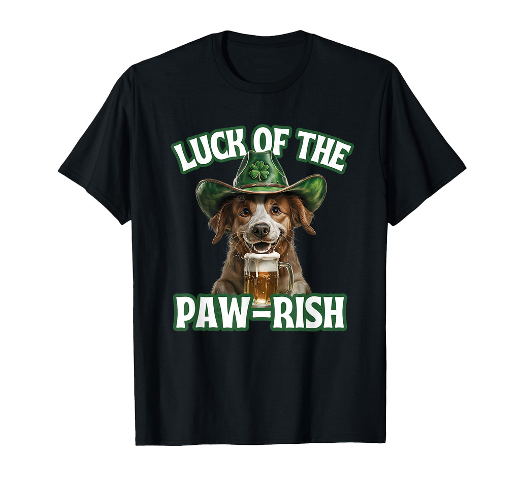 Luck Paw Rish St Patricks Day Dog T-Shirt - Aesthetic Graphic for Adults - T-Shirt, Sweatshirt, Hoodie