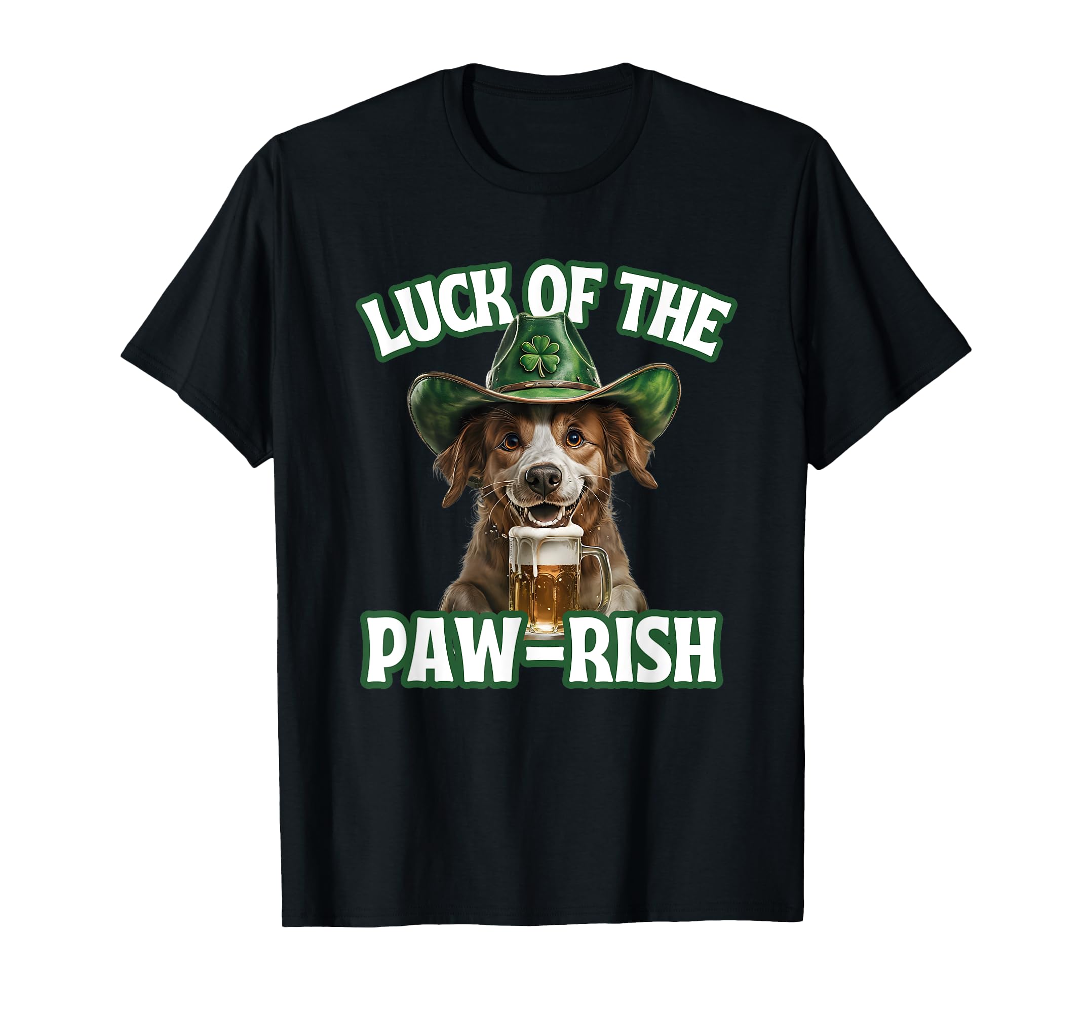 Luck Paw Rish St Patricks Day Dog T-Shirt - Aesthetic Graphic for Adults - T-Shirt, Sweatshirt, Hoodie