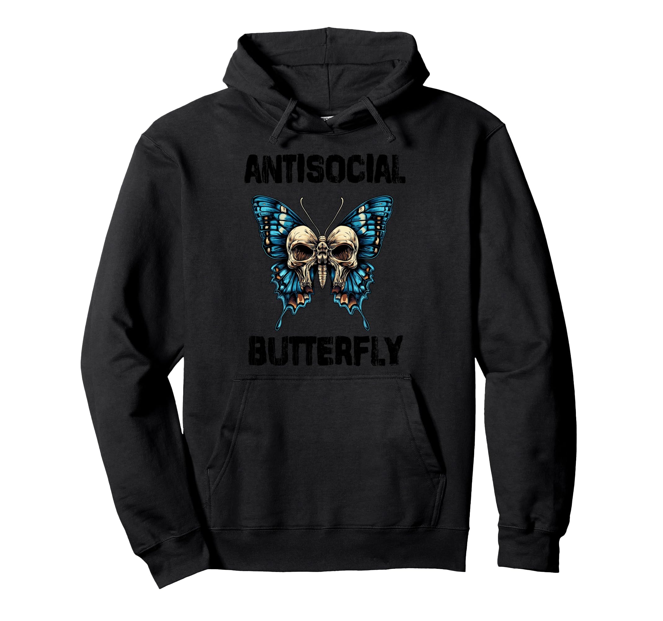 Antisocial Butterfly Hoodie - Casual Everyday Wear Unisex - T-Shirt, Sweatshirt, Hoodie