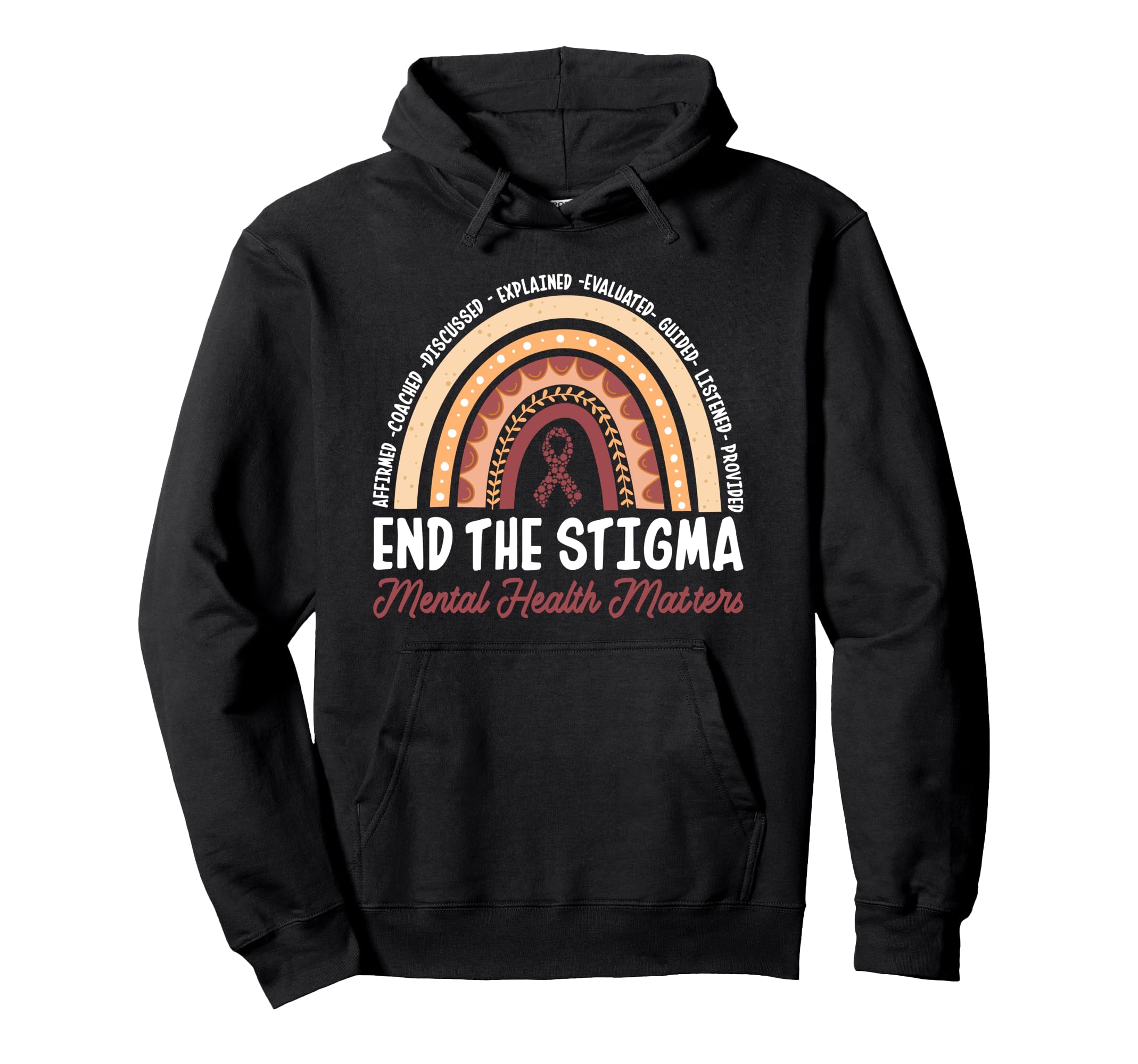 End Stigma Mental Health Matters Hoodie - Minimalist Print Men Women - T-Shirt, Sweatshirt, Hoodie