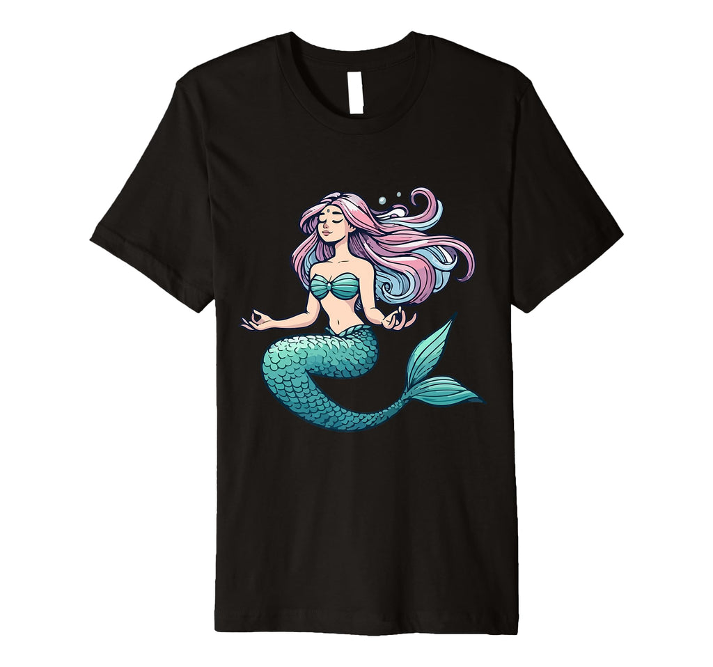 Meditation Mermaid Yoga Pose T-Shirt - Streetwear Style for Adults - T-Shirt, Sweatshirt, Hoodie