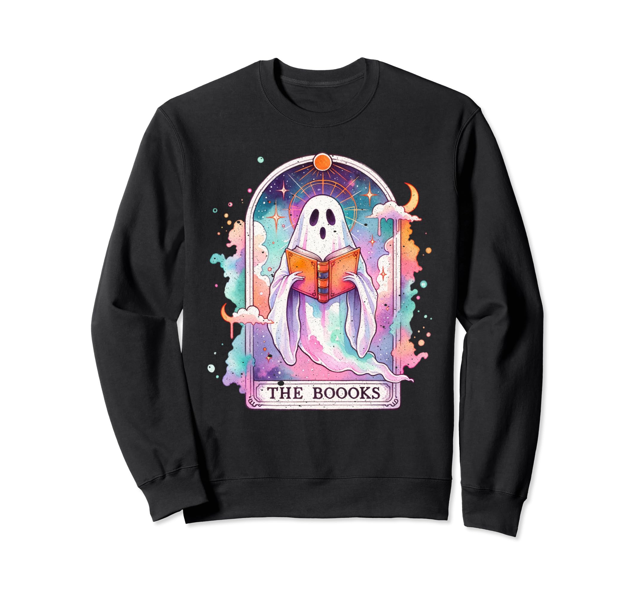 Tarot Card Book Ghost Reader Sweatshirt - Fun Novelty Design for Adults - T-Shirt, Sweatshirt, Hoodie