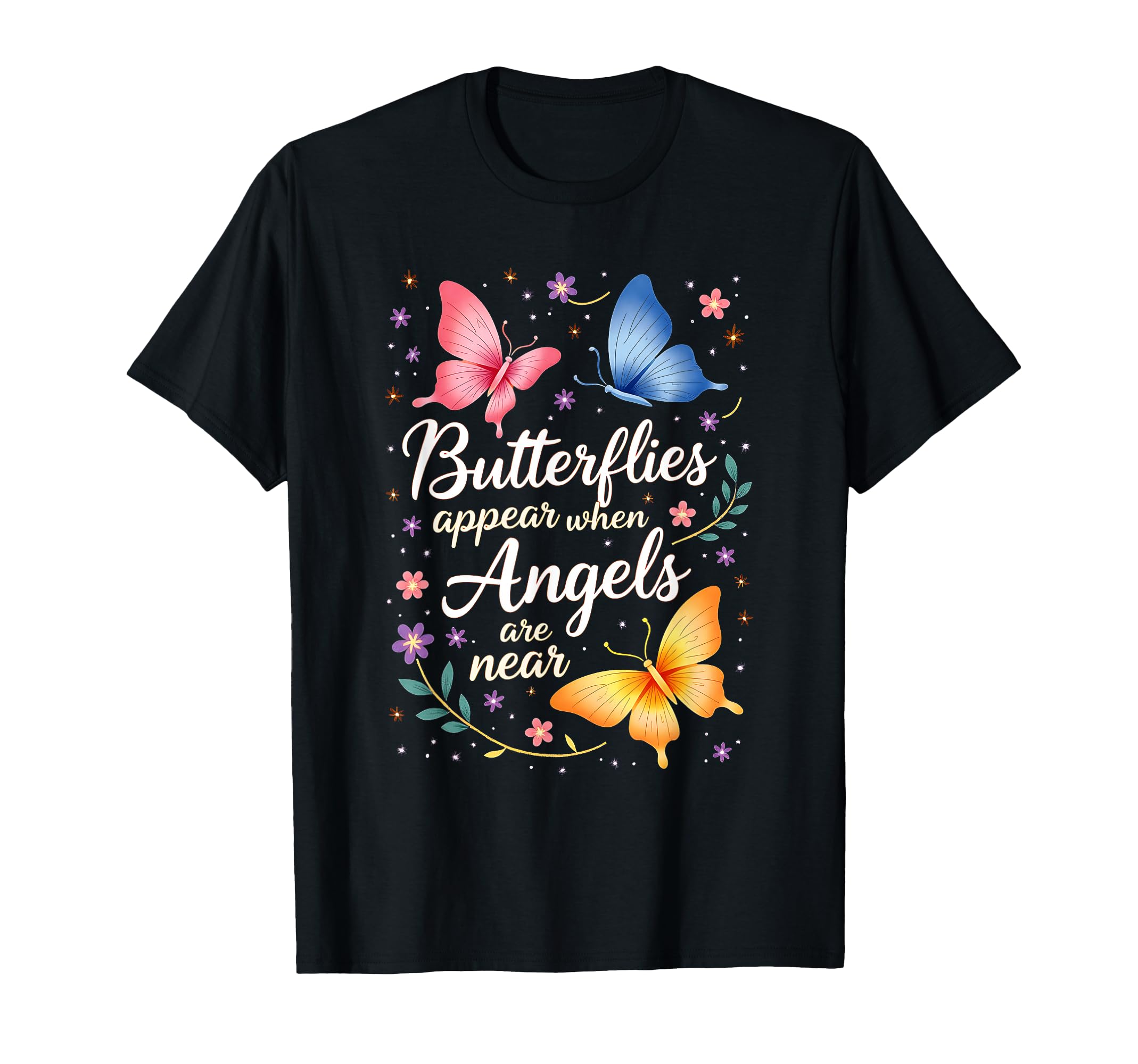 Nature Flowers Butterflies Appear T-Shirt - Casual Everyday Wear Men Women - T-Shirt, Sweatshirt, Hoodie