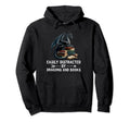 Easily Distracted Dragons And Books Hoodie - Custom Art Print Men Women - T-Shirt, Sweatshirt, Hoodie