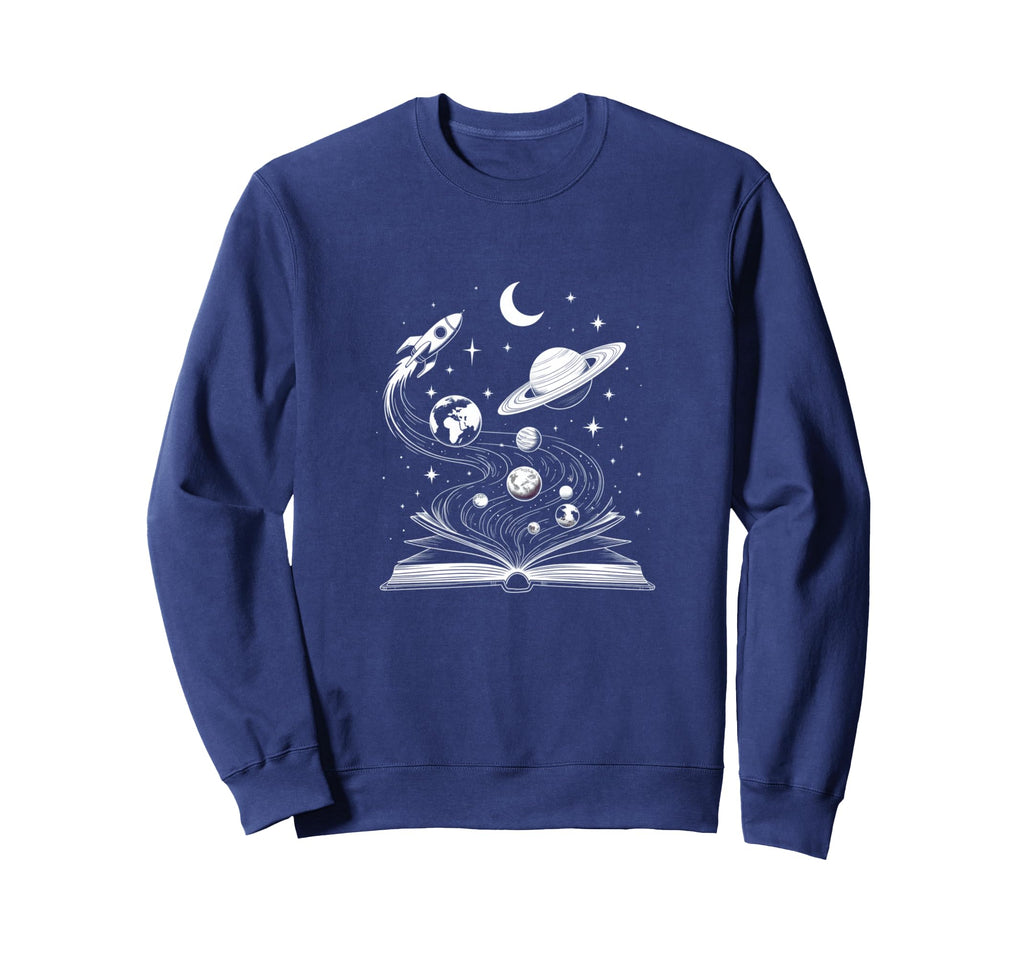 Space Books Bookworm Astronomy Sweatshirt - Trendy Graphic Men Women - T-Shirt, Sweatshirt, Hoodie