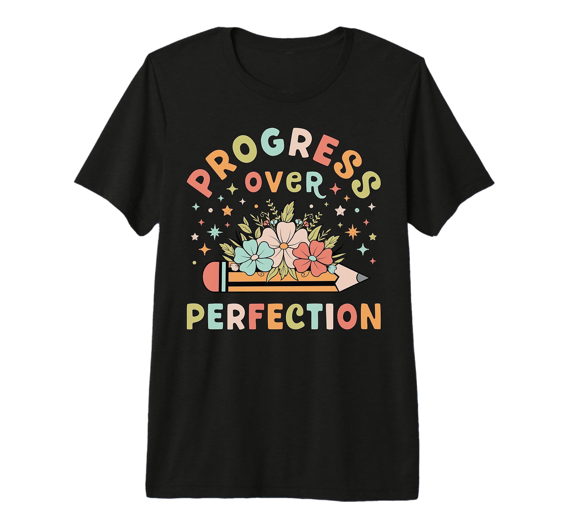 Progress Over Perfection Wildflower T-Shirt - Aesthetic Graphic for Adults - T-Shirt, Sweatshirt, Hoodie
