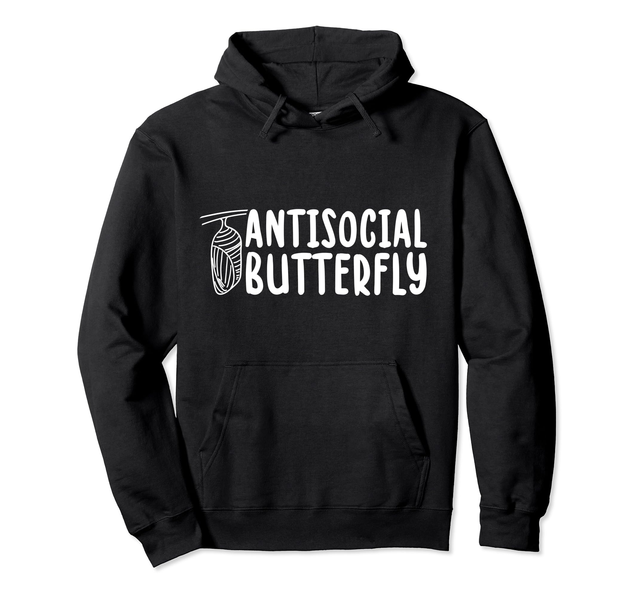 Antisocial Butterfly Funny Introvert Hoodie - Streetwear Style for Adults - T-Shirt, Sweatshirt, Hoodie