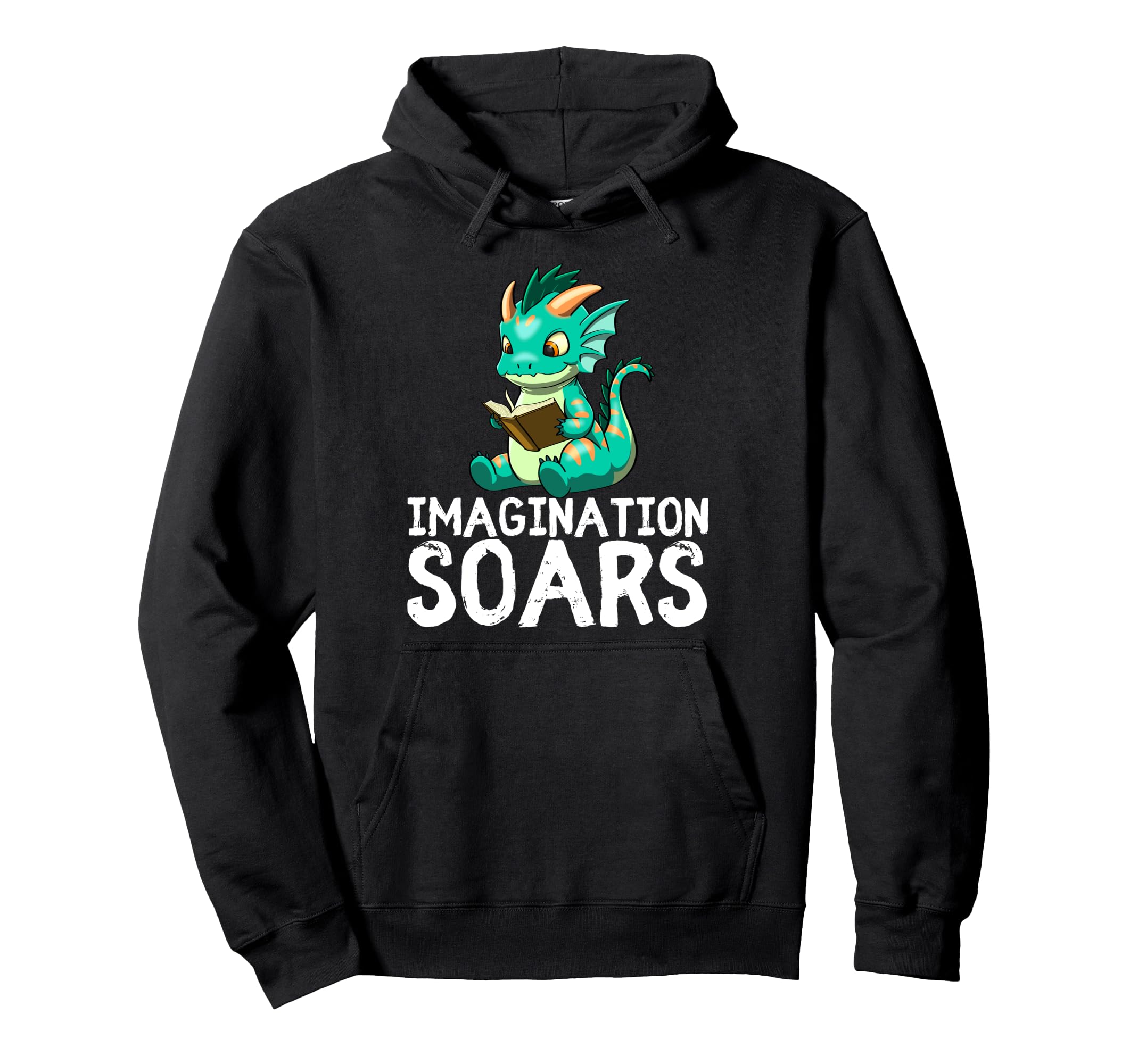 Dragon Reading Book Worm Nerd School Hoodie - Minimalist Print Men Women - T-Shirt, Sweatshirt, Hoodie