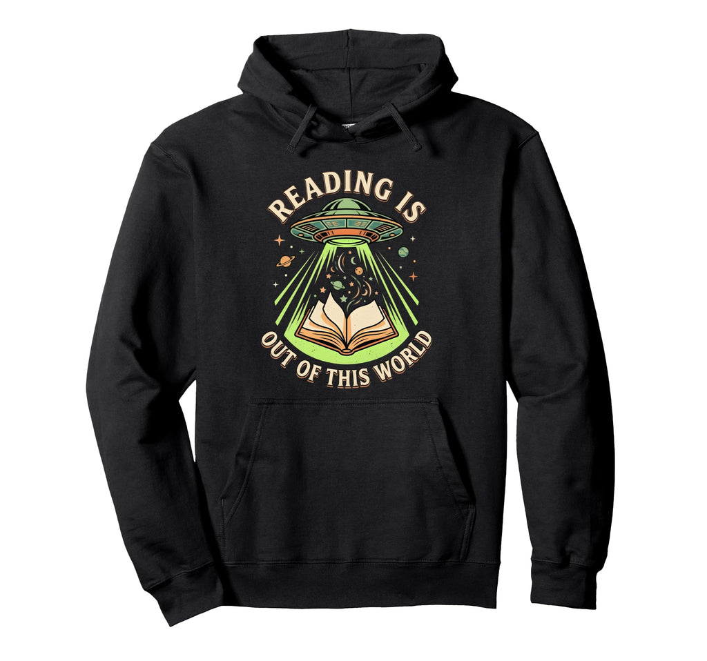Reading Is Out This World Ufo Alien Hoodie - Minimalist Print Men Women - T-Shirt, Sweatshirt, Hoodie