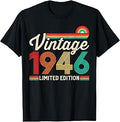 80 Years Old Vintage 1946 Limited Edition 80th Birthday T-Shirt Unisex T-shirt, Sweatshirt, Hoodie, Long Sleeve Tee - T-Shirt, Sweatshirt, Hoodie