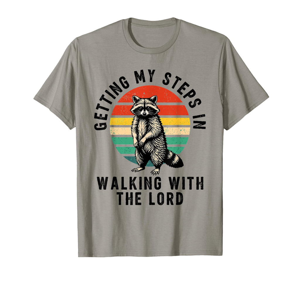 Getting My Steps Walking Lord Raccoon T-Shirt - Minimalist Print Unisex - T-Shirt, Sweatshirt, Hoodie
