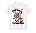 Ghost Reading Books Outside Swinging T-Shirt - Unique Graphic Men Women - T-Shirt, Sweatshirt, Hoodie