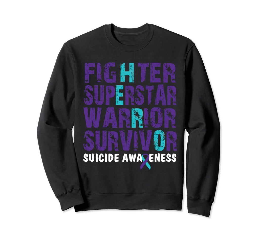 Fighter Survivor Suicide Awareness Sweatshirt - Novelty Apparel Unisex - T-Shirt, Sweatshirt, Hoodie