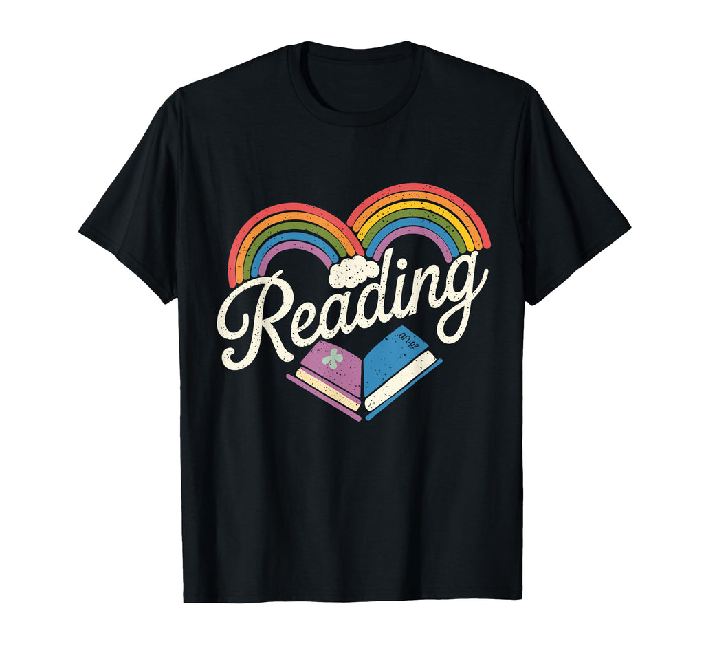 I Love Reading Heart Rainbow Book Lover T-Shirt - Aesthetic Graphic Unisex - T-Shirt, Sweatshirt, Hoodie