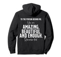 Person Behind Me You Are Amazing Hoodie - Minimalist Print for Adults - T-Shirt, Sweatshirt, Hoodie