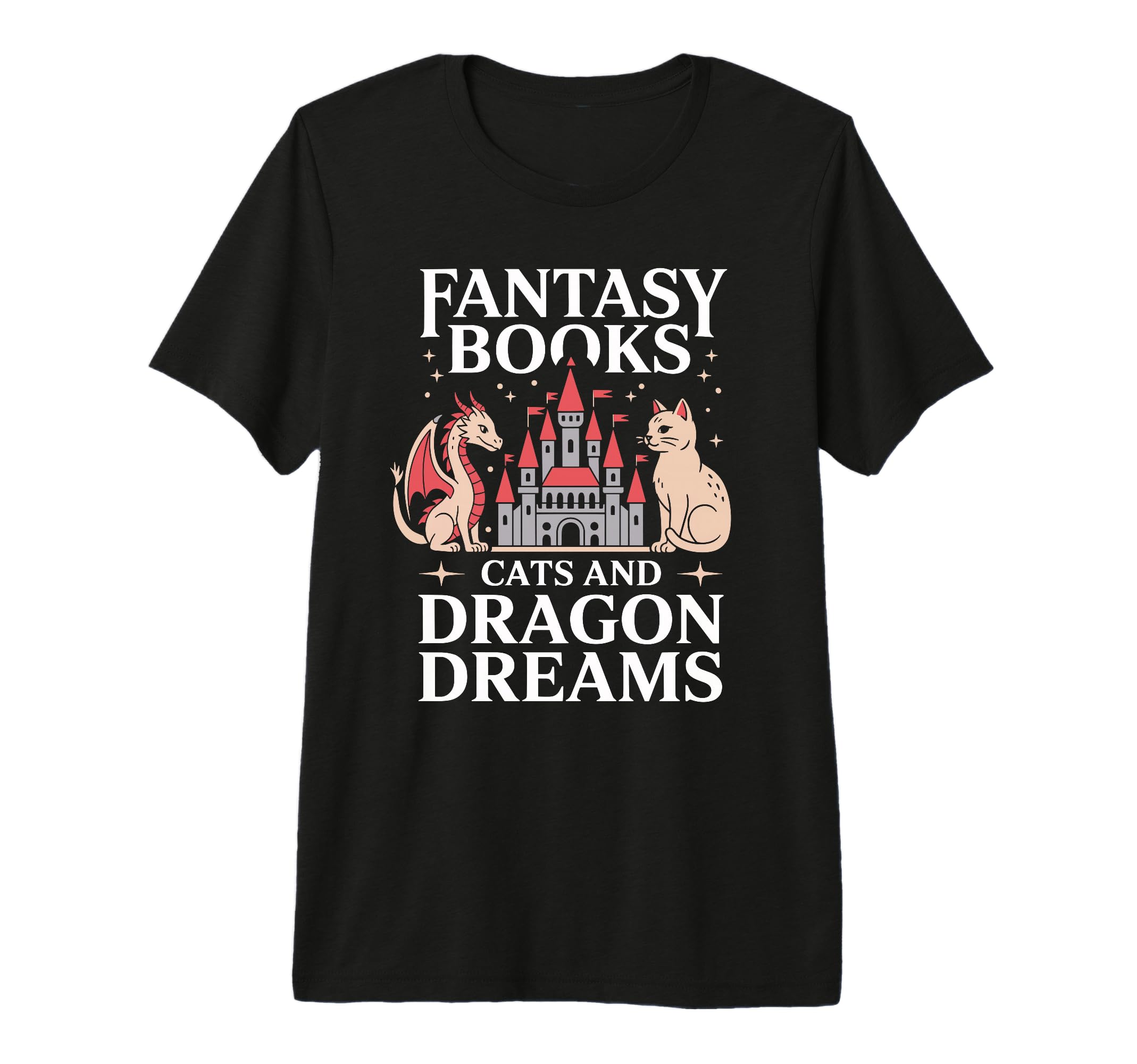 Fantasy Book Cats And Dragon Dreams T-Shirt - Novelty Apparel for Adults - T-Shirt, Sweatshirt, Hoodie