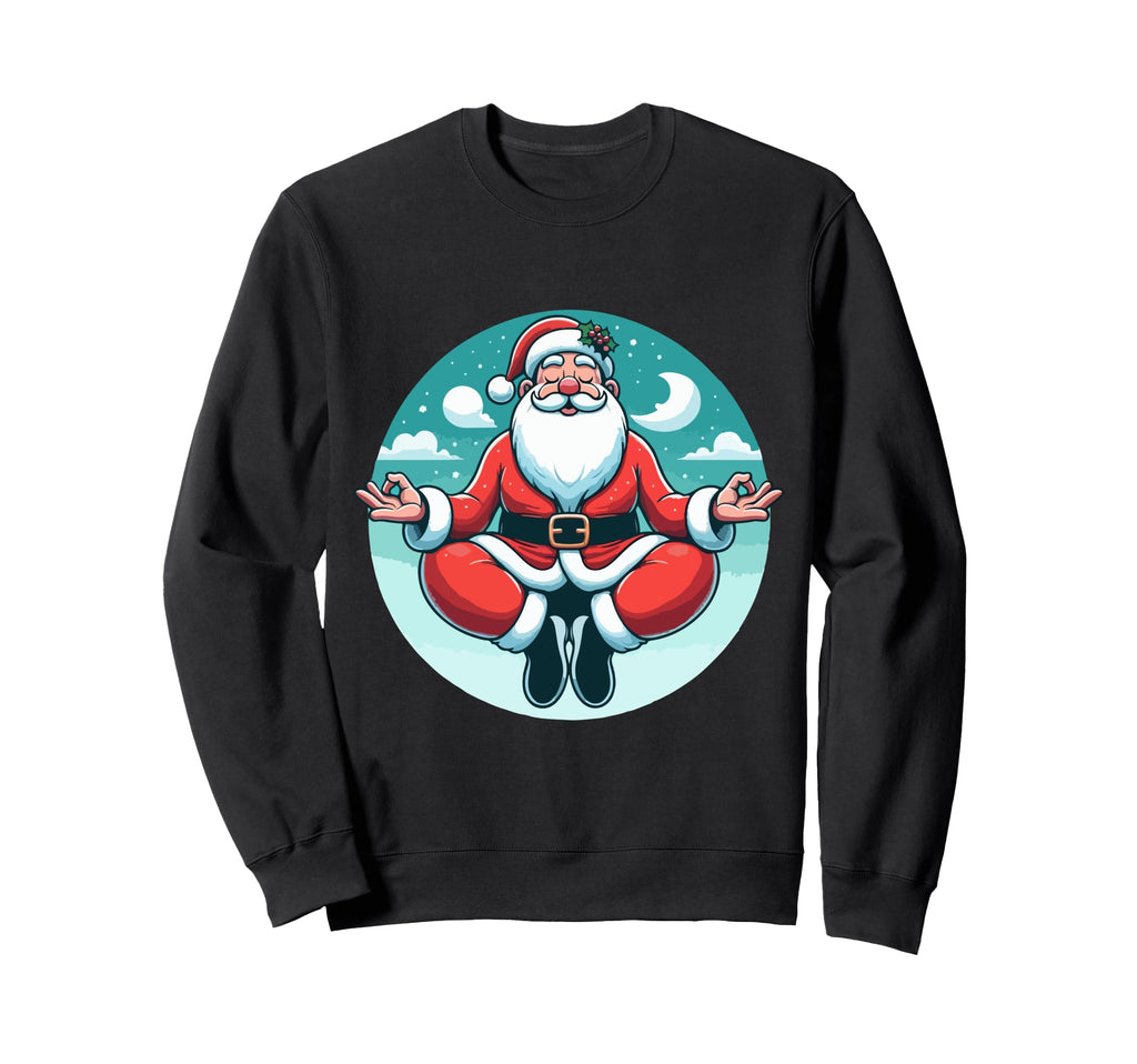Meditation Santa Yoga Pose Relaxing Sweatshirt - Graphic Print Men Women - T-Shirt, Sweatshirt, Hoodie