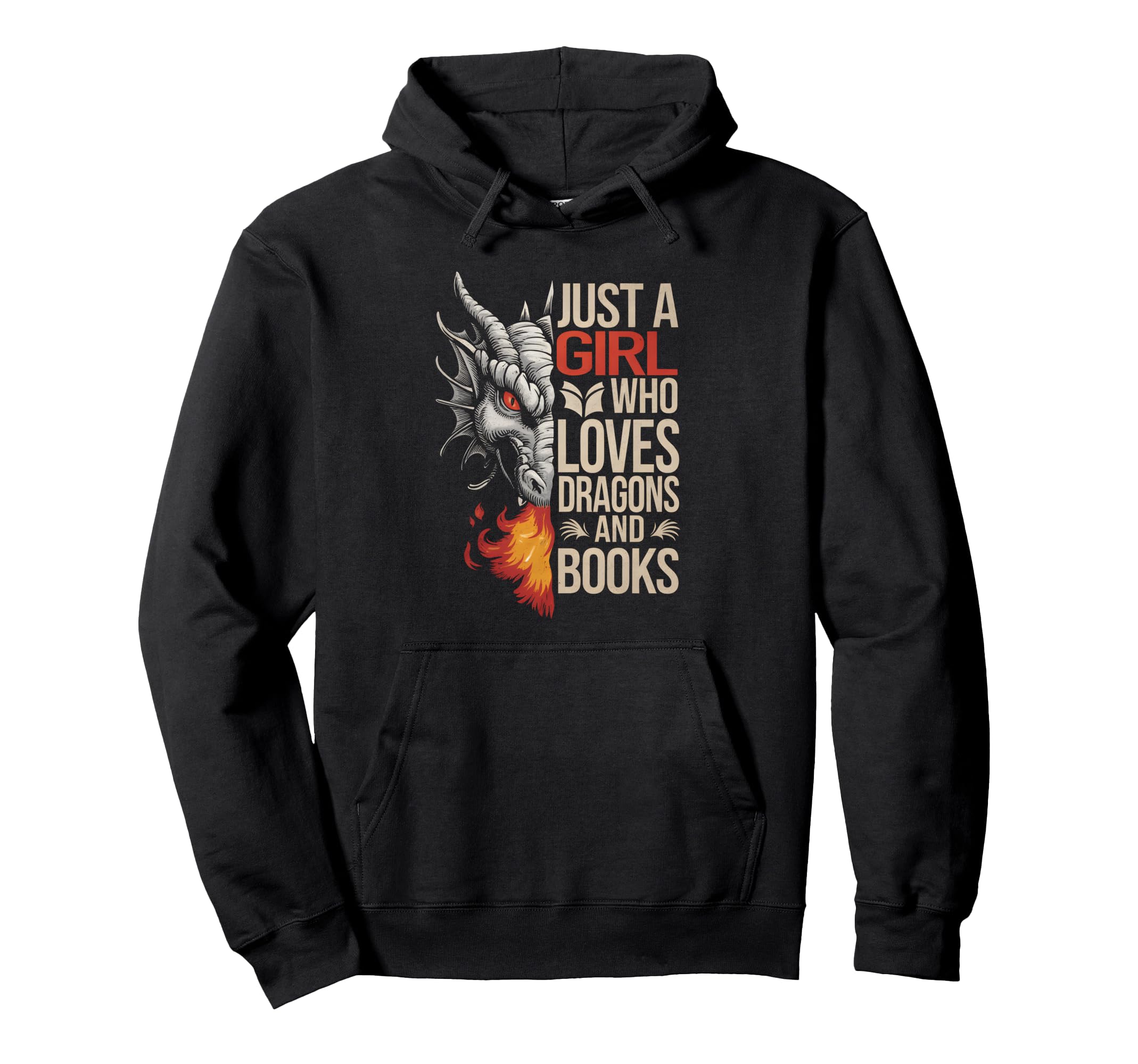 Just Who Loves Dragons And Books Hoodie - Aesthetic Graphic Unisex - T-Shirt, Sweatshirt, Hoodie