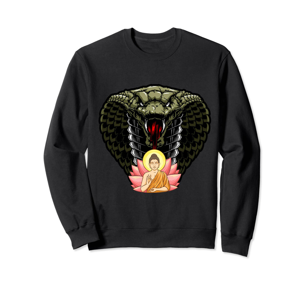 Yoga Meditation Cobra Snake Buddha Sweatshirt - Unique Graphic Unisex - T-Shirt, Sweatshirt, Hoodie
