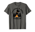 Camping And Dogs Are My Therapy Hiking T-Shirt - Custom Art Print Unisex - T-Shirt, Sweatshirt, Hoodie