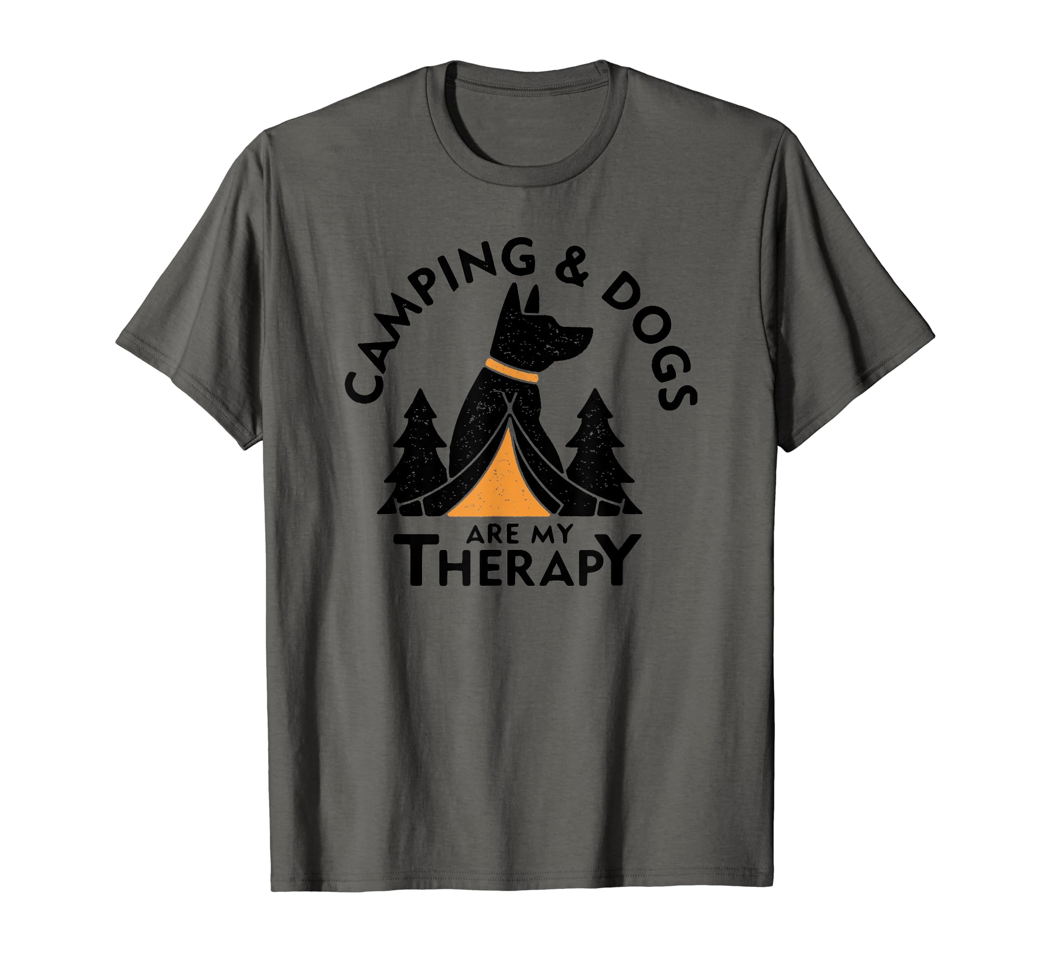 Camping And Dogs Are My Therapy Hiking T-Shirt - Custom Art Print Unisex - T-Shirt, Sweatshirt, Hoodie