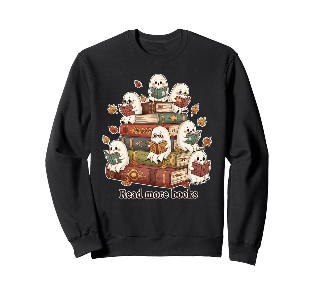 Spooky Ghost Read More Books Book Sweatshirt - Custom Art Print Unisex - T-Shirt, Sweatshirt, Hoodie