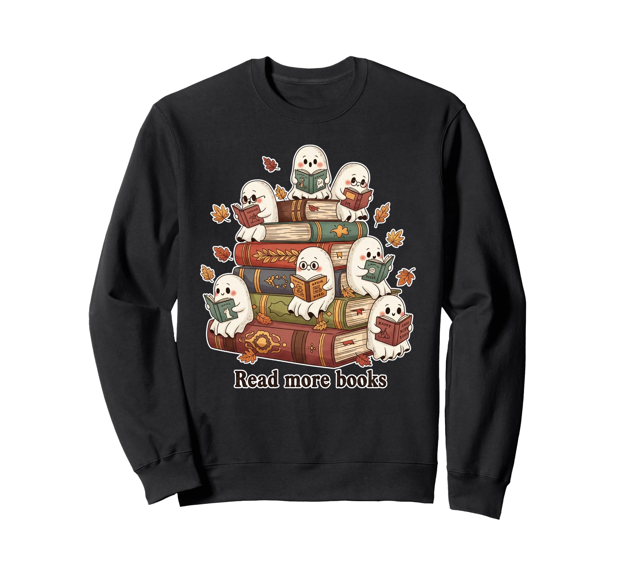 Spooky Ghost Read More Books Book Sweatshirt - Custom Art Print Unisex - T-Shirt, Sweatshirt, Hoodie