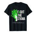 Fight Stigma Green Hair Ribbon Mental T-Shirt - Custom Art Print Unisex - T-Shirt, Sweatshirt, Hoodie