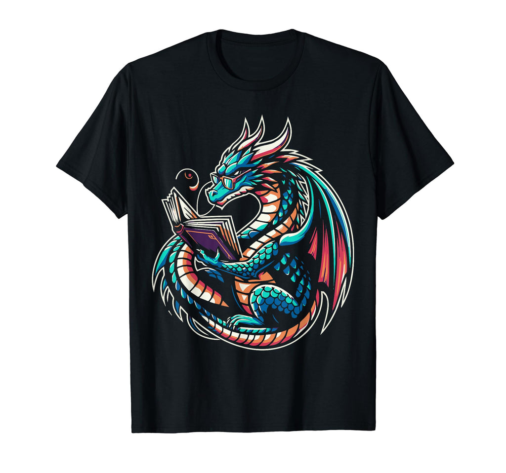 Dragon Reading Book Dragon Enthusiast T-Shirt - Trendy Graphic Men Women - T-Shirt, Sweatshirt, Hoodie