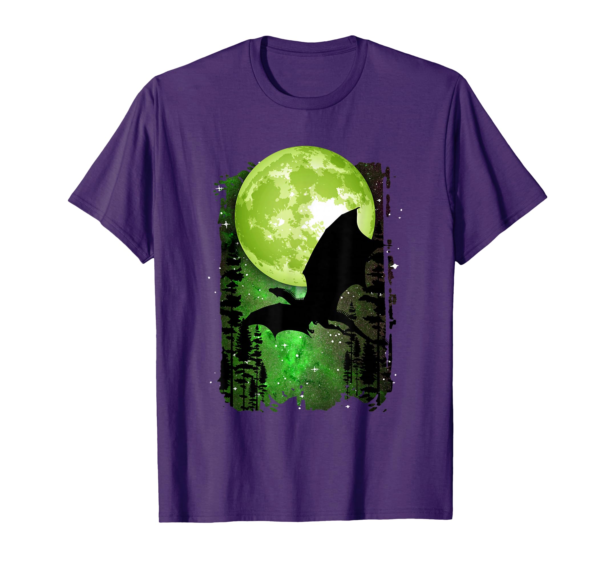 Dragon Fantasy Full Moon Galaxy Star T-Shirt - Minimalist Print for Adults - T-Shirt, Sweatshirt, Hoodie