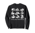 Feral But Well Read Bookish Raccoon Sweatshirt - Trendy Graphic for Adults - T-Shirt, Sweatshirt, Hoodie