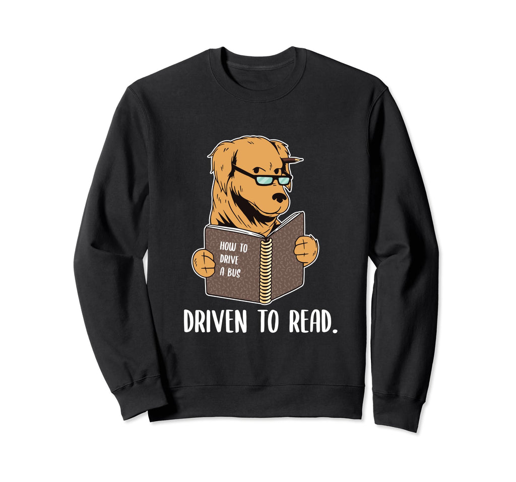 Golden Retriever Dog Glasses Book Sweatshirt - Streetwear Style for Adults - T-Shirt, Sweatshirt, Hoodie