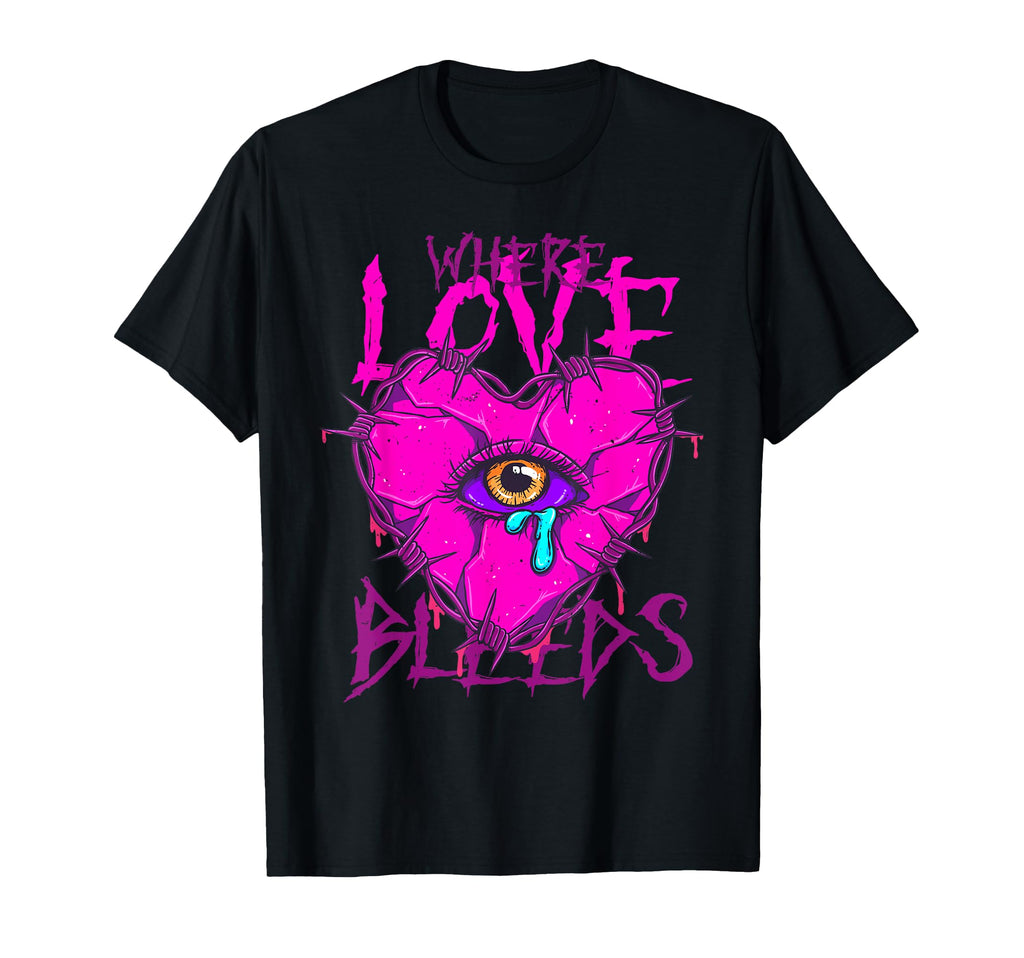 Dark Romance Where Love Bleeds T-Shirt - Trendy Graphic for Adults - T-Shirt, Sweatshirt, Hoodie