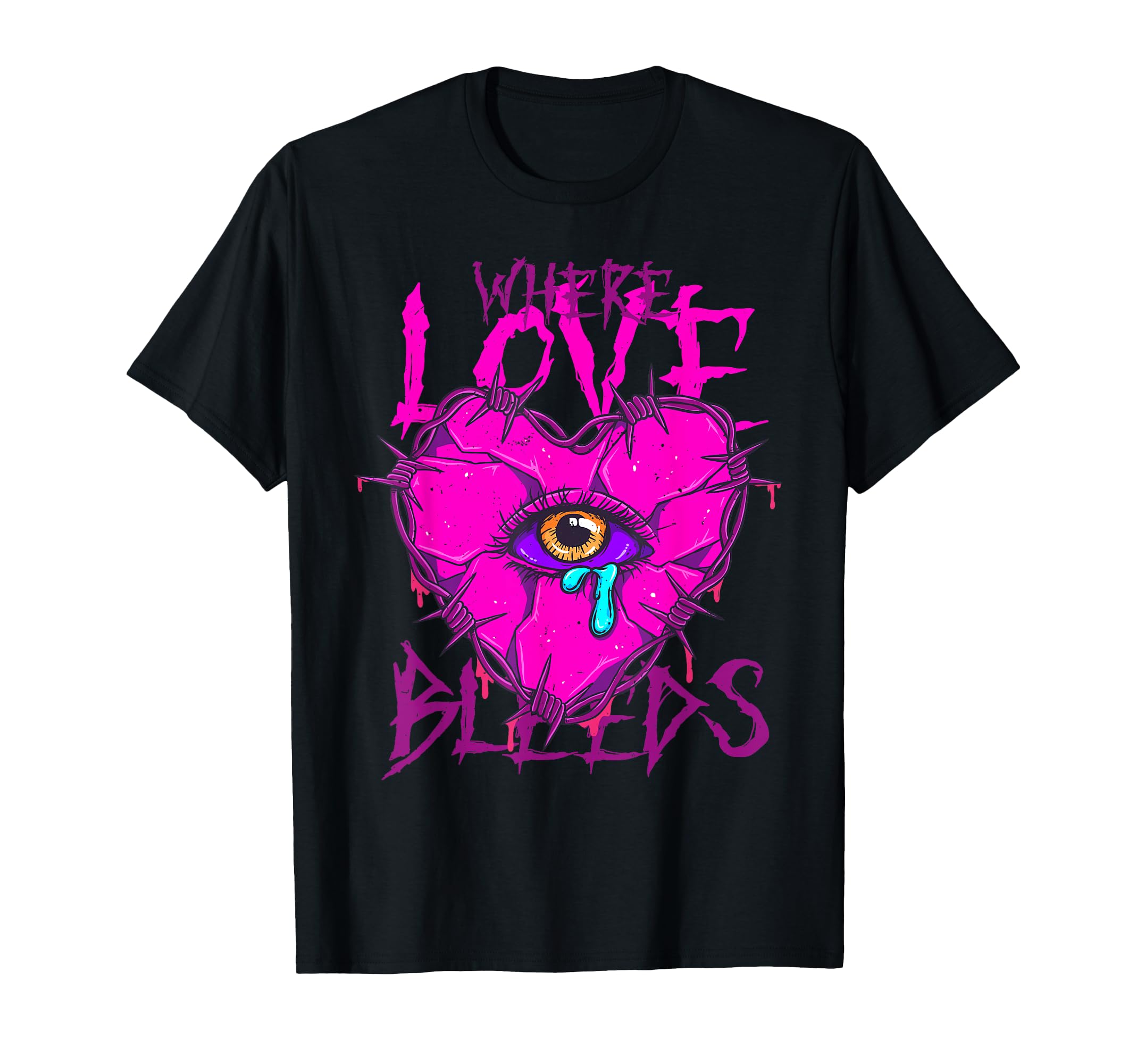 Dark Romance Where Love Bleeds T-Shirt - Trendy Graphic for Adults - T-Shirt, Sweatshirt, Hoodie