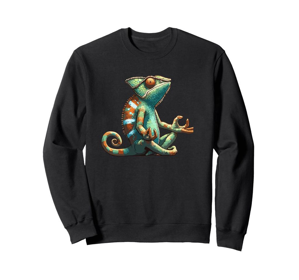Meditation Chameleon Yoga Pose Sweatshirt - Fun Novelty Design Men Women - T-Shirt, Sweatshirt, Hoodie