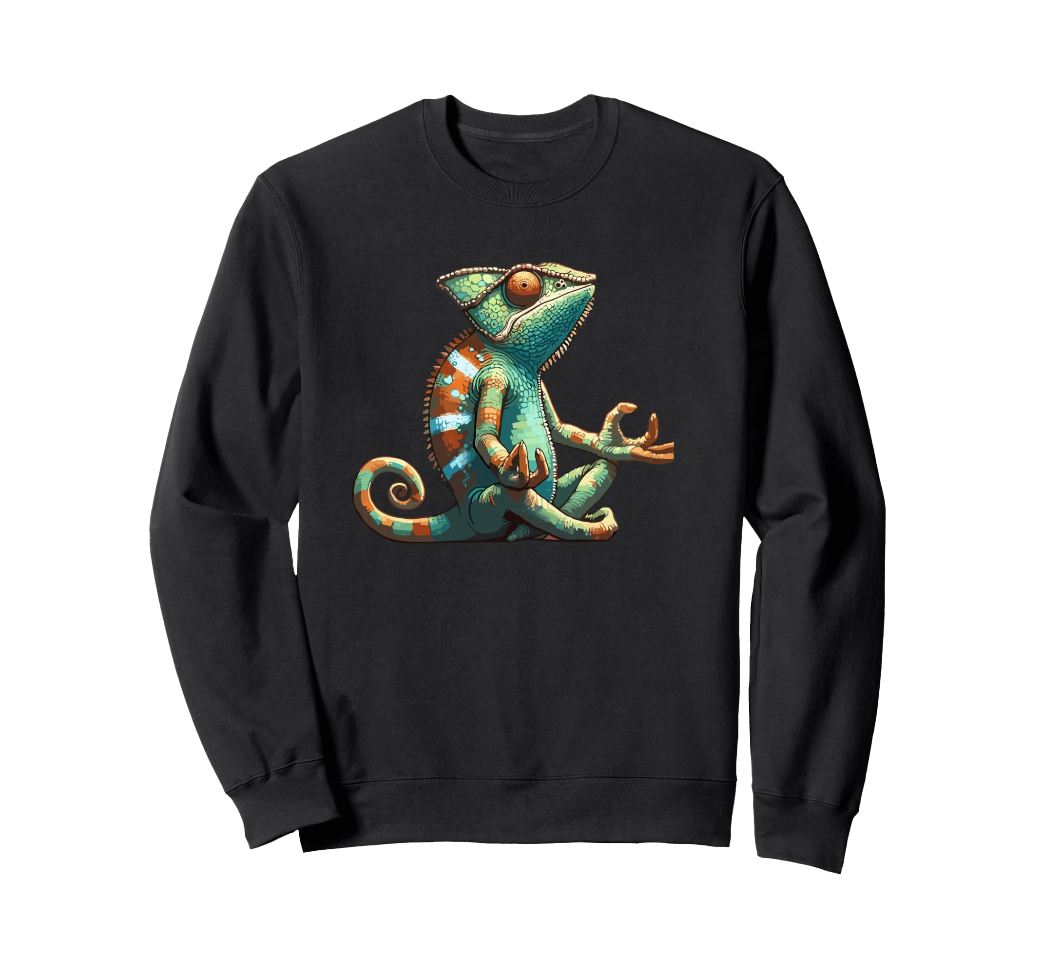 Meditation Chameleon Yoga Pose Sweatshirt - Fun Novelty Design Men Women - T-Shirt, Sweatshirt, Hoodie