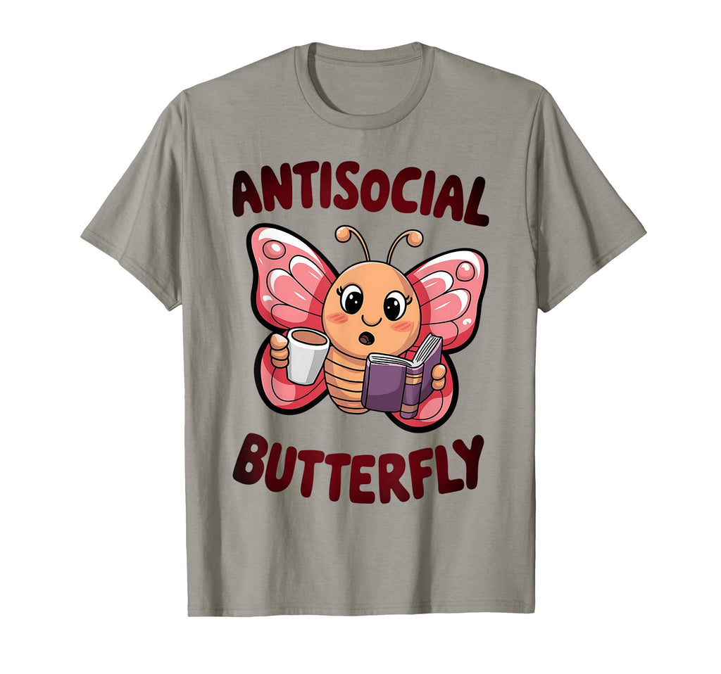 Groovy Anti Social Butterfly Ironic T-Shirt - Aesthetic Graphic Men Women - T-Shirt, Sweatshirt, Hoodie