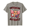 Groovy Anti Social Butterfly Ironic T-Shirt - Aesthetic Graphic Men Women - T-Shirt, Sweatshirt, Hoodie