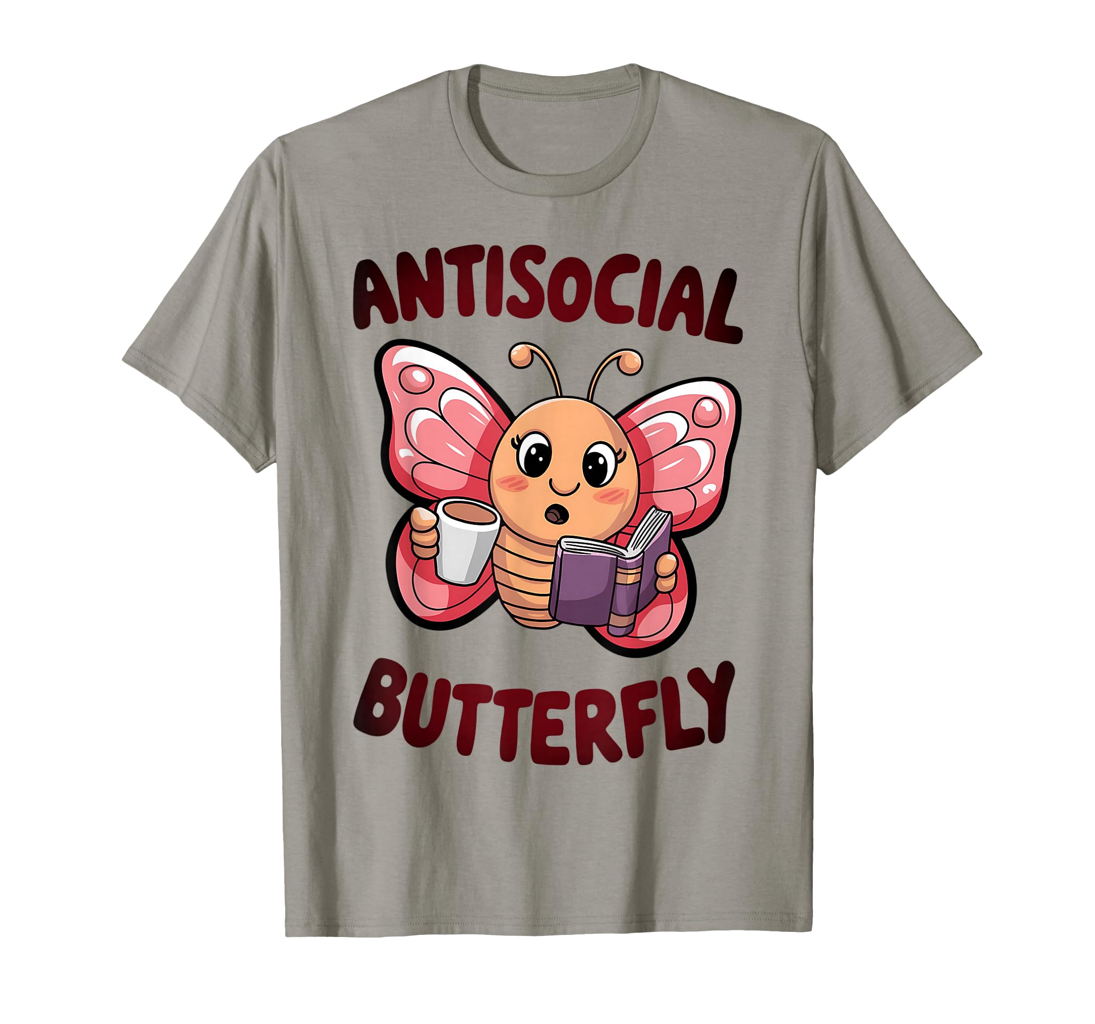 Groovy Anti Social Butterfly Ironic T-Shirt - Aesthetic Graphic Men Women - T-Shirt, Sweatshirt, Hoodie