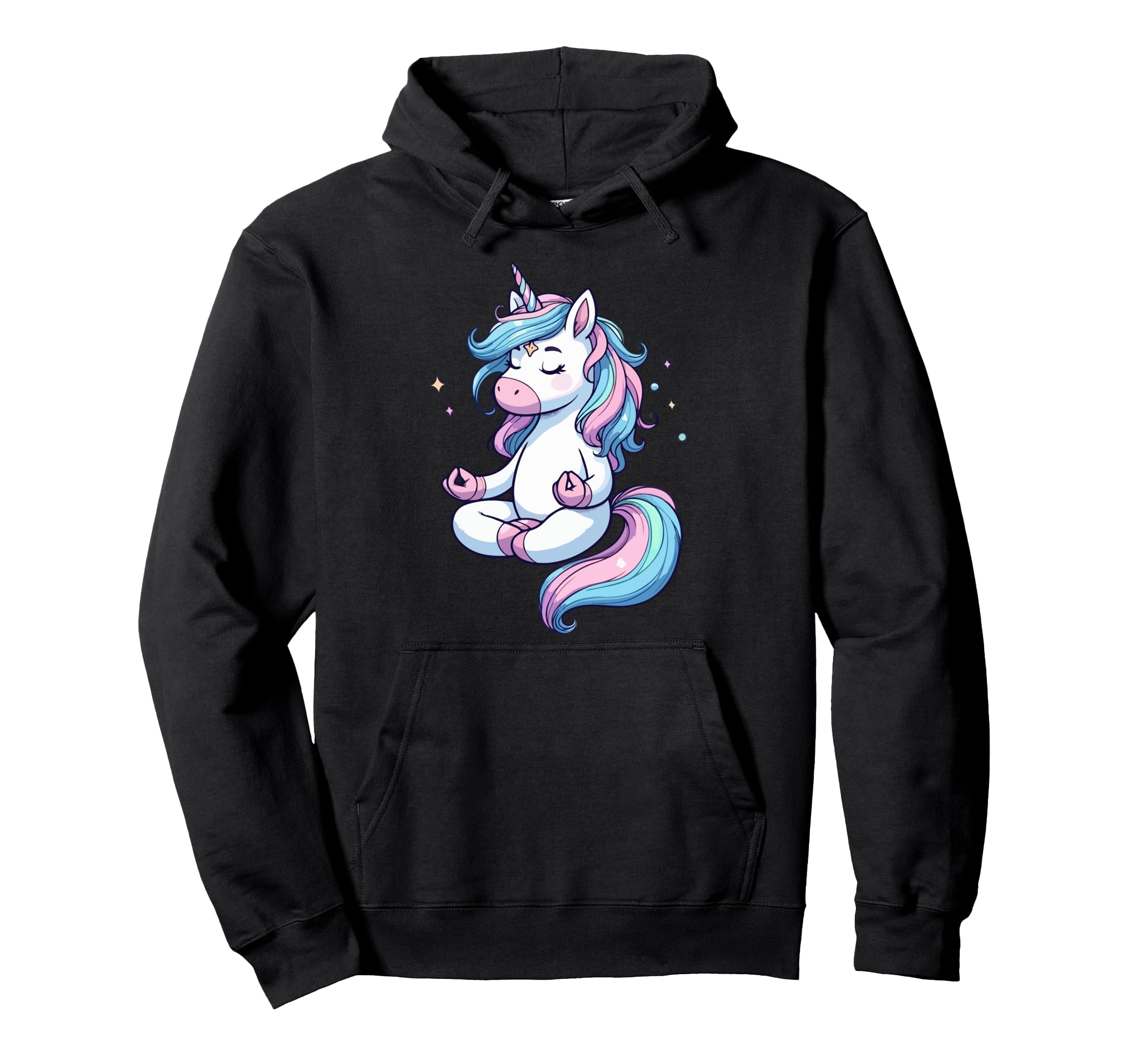 Meditation Unicorn Yoga Pose Relaxing Animal Hoodie - Unique Graphic Unisex - T-Shirt, Sweatshirt, Hoodie