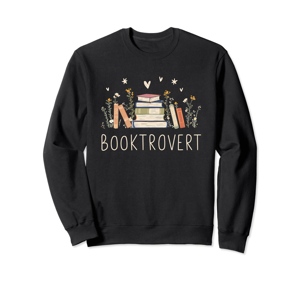 Booktrovert Funny Book Lovers Sweatshirt - Custom Art Print Unisex - T-Shirt, Sweatshirt, Hoodie