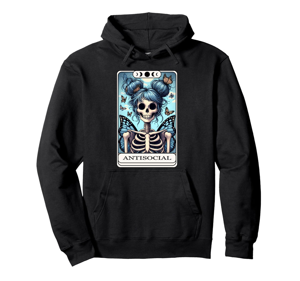 Antisocial Butterfly Tarot Card Hoodie - Minimalist Print for Adults - T-Shirt, Sweatshirt, Hoodie