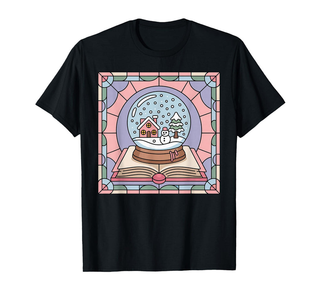 Winter Snowman Snow Globe Art T-Shirt - Casual Everyday Wear Men Women - T-Shirt, Sweatshirt, Hoodie