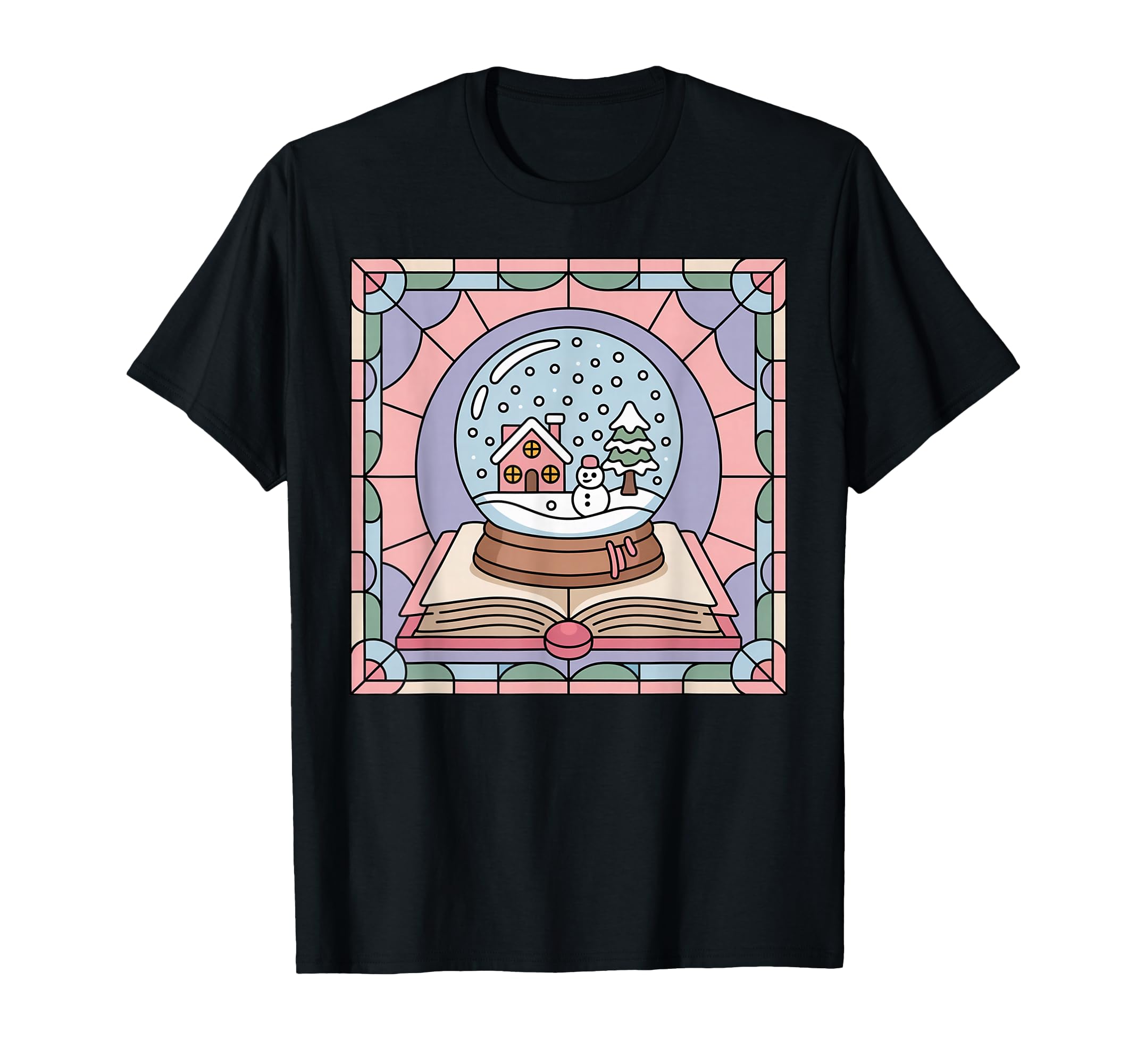 Winter Snowman Snow Globe Art T-Shirt - Casual Everyday Wear Men Women - T-Shirt, Sweatshirt, Hoodie
