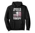 Jesus Is My Savior Dogs Are My Therapy Hoodie - Streetwear Style Men Women - T-Shirt, Sweatshirt, Hoodie