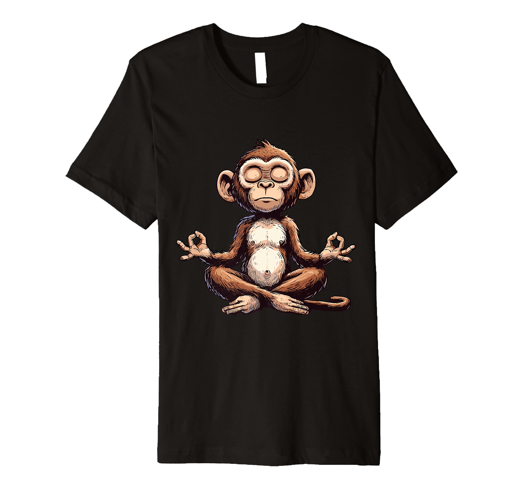 Meditation Monkey Yoga Pose Relaxing T-Shirt - Casual Everyday Wear Unisex - T-Shirt, Sweatshirt, Hoodie