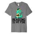 Dragon Reading Book Worm Nerd School T-Shirt - Aesthetic Graphic Men Women - T-Shirt, Sweatshirt, Hoodie