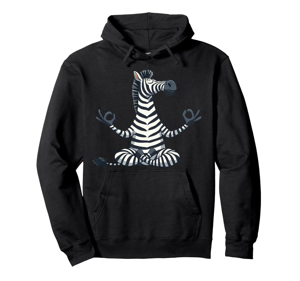 Meditation Zebra Yoga Pose Relaxing Hoodie - Novelty Apparel Men Women - T-Shirt, Sweatshirt, Hoodie