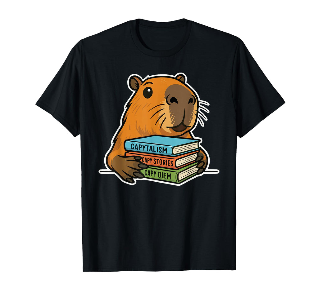 Capybara Book Nerd Librarian Funny T-Shirt - Custom Art Print for Adults - T-Shirt, Sweatshirt, Hoodie