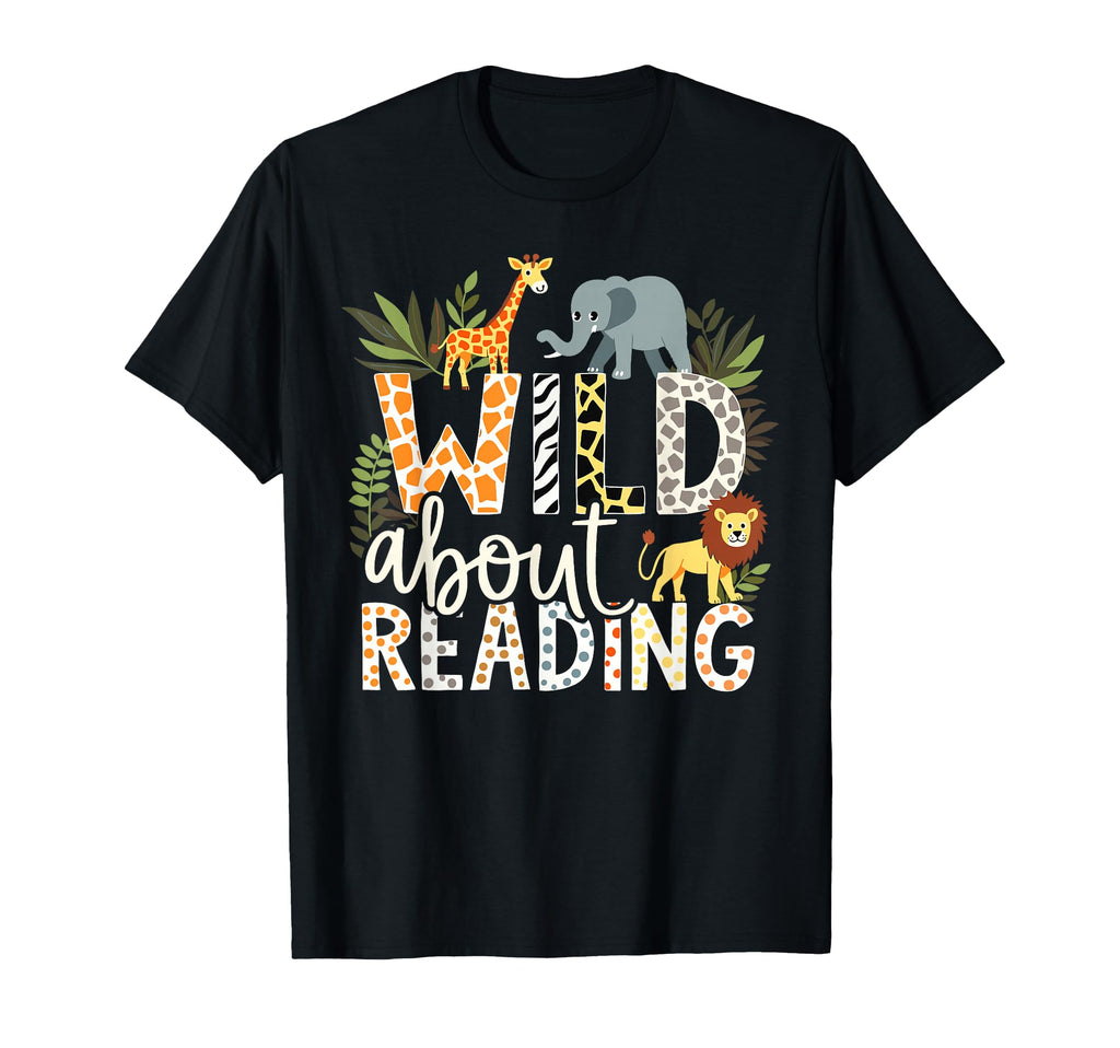 Wild About Reading Animals And Book T-Shirt - Aesthetic Graphic Men Women - T-Shirt, Sweatshirt, Hoodie